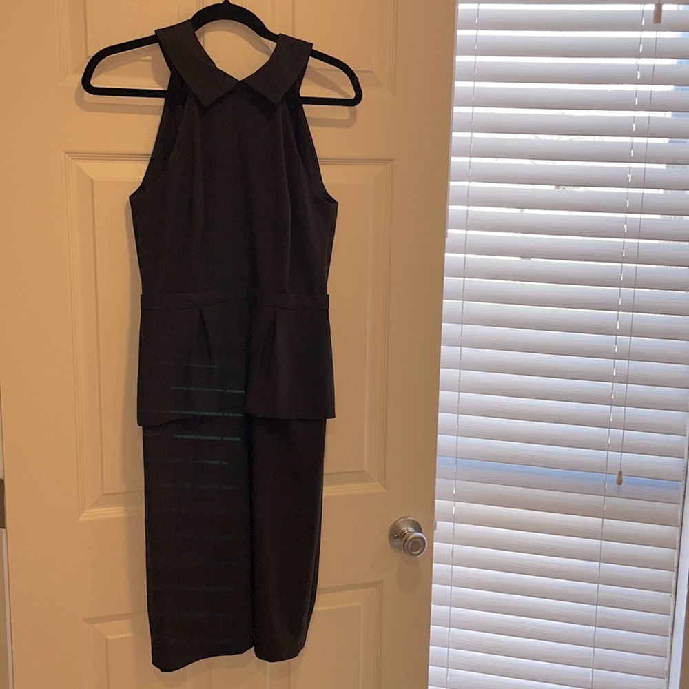 Vintage BCBG Black Open Back Midi Dress